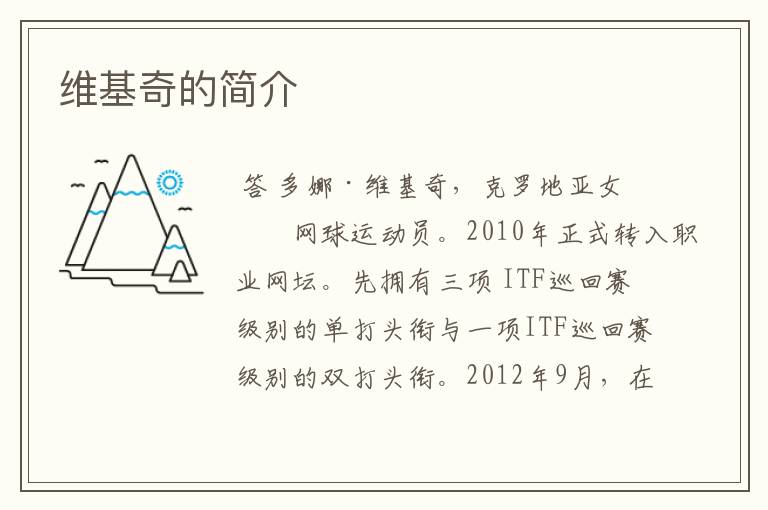 维基奇的简介