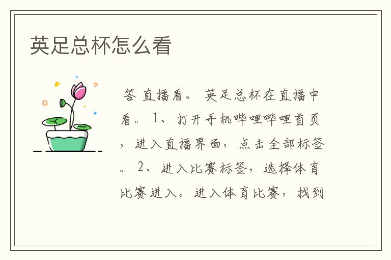英足总杯怎么看
