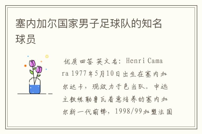 塞内加尔国家男子足球队的知名球员
