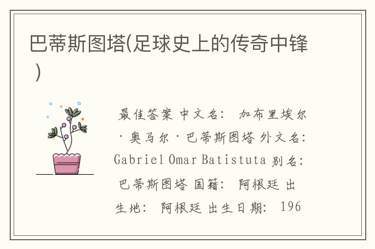 巴蒂斯图塔(足球史上的传奇中锋 )