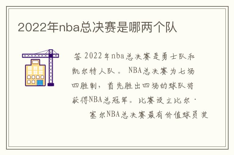 2022年nba总决赛是哪两个队