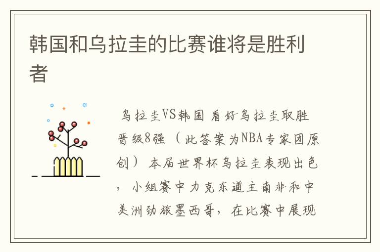 韩国和乌拉圭的比赛谁将是胜利者