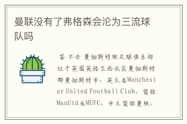 曼联没有了弗格森会沦为三流球队吗