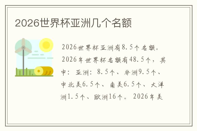2026世界杯亚洲几个名额