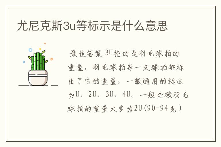 尤尼克斯3u等标示是什么意思