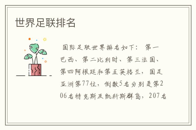 世界足联排名