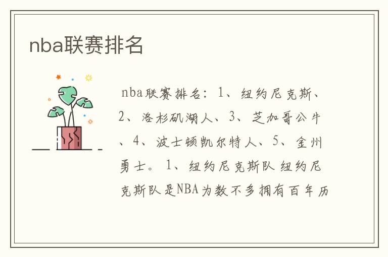 nba联赛排名