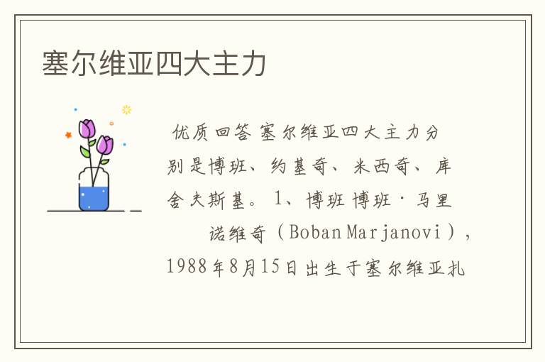 塞尔维亚四大主力