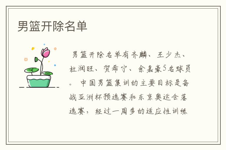男篮开除名单