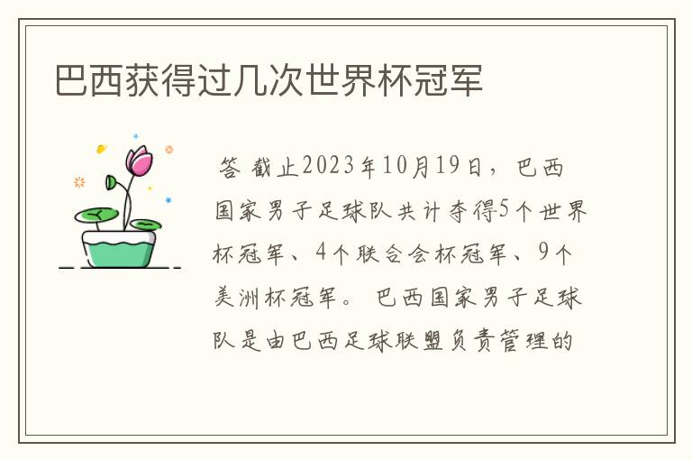 巴西获得过几次世界杯冠军