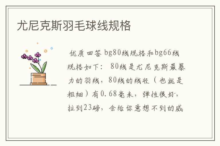 尤尼克斯羽毛球线规格