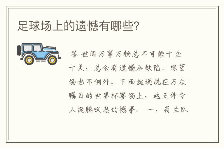 足球场上的遗憾有哪些?