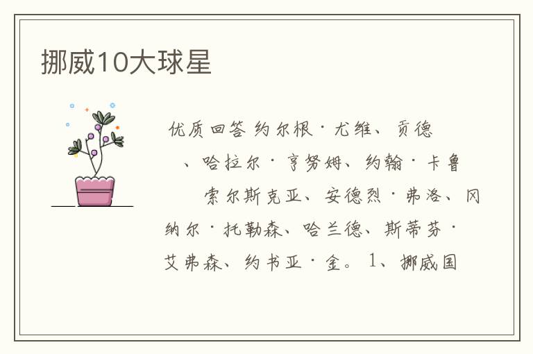 挪威10大球星