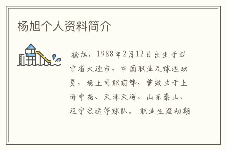 杨旭个人资料简介