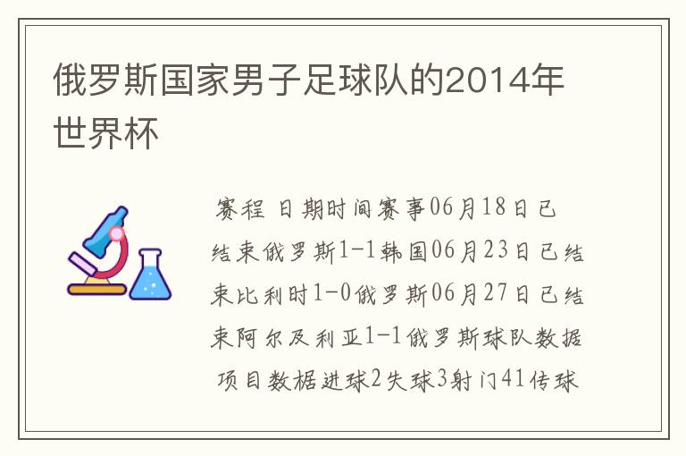 俄罗斯国家男子足球队的2014年世界杯
