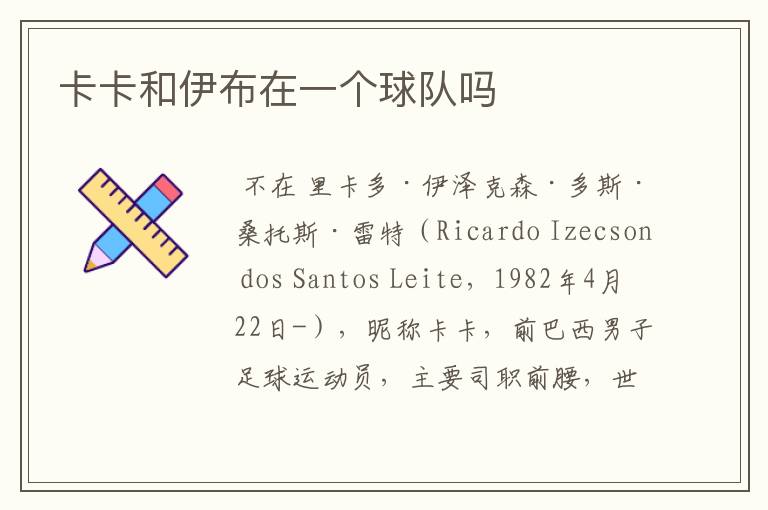 卡卡和伊布在一个球队吗