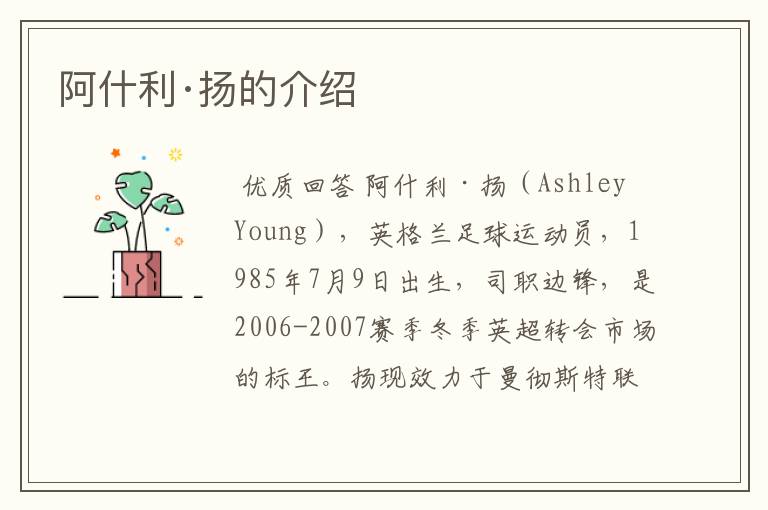 阿什利·扬的介绍