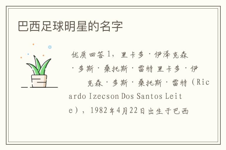 巴西足球明星的名字