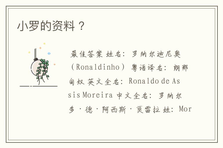 小罗的资料 ?