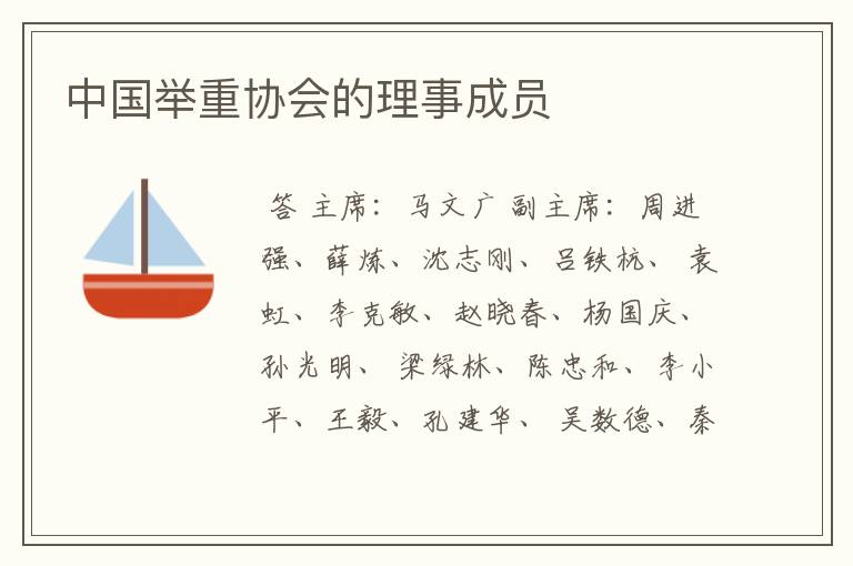 中国举重协会的理事成员