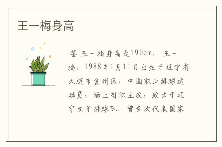 王一梅身高
