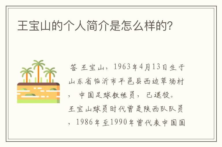 王宝山的个人简介是怎么样的?