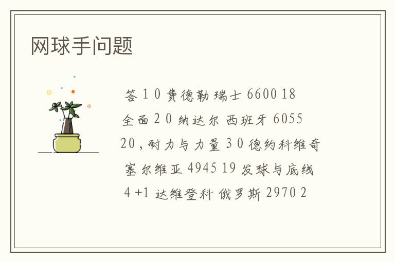 网球手问题
