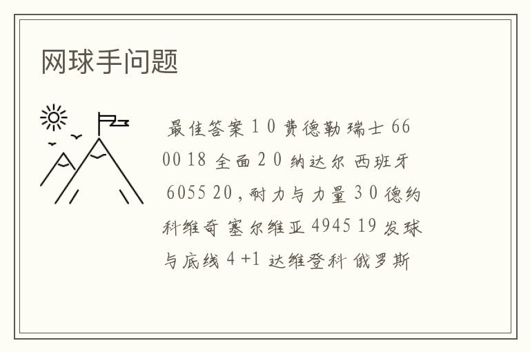 网球手问题