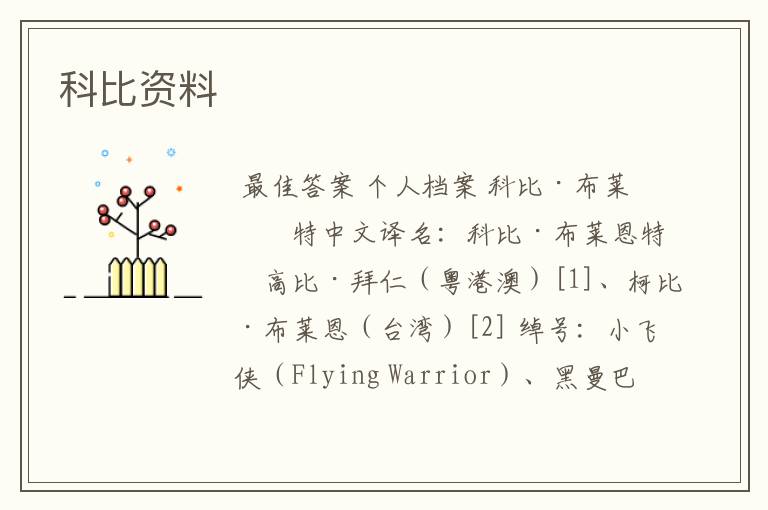 科比资料