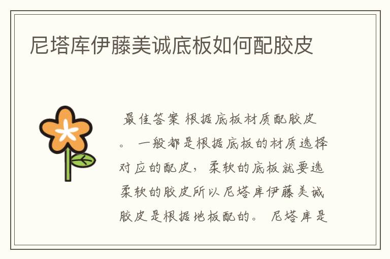 尼塔库伊藤美诚底板如何配胶皮