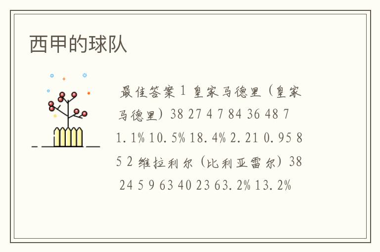 西甲的球队