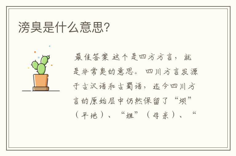滂臭是什么意思?