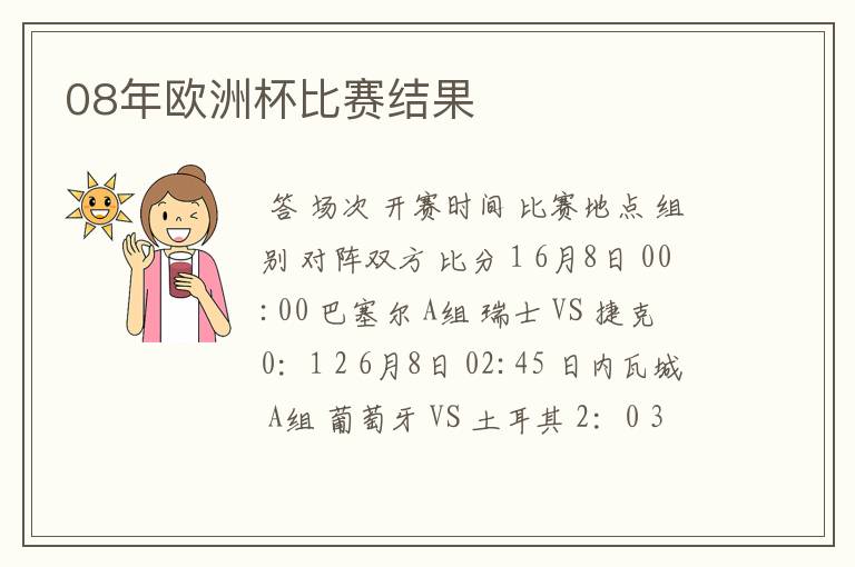 08年欧洲杯比赛结果