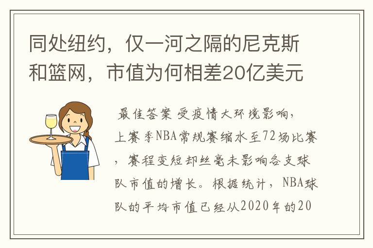 同处纽约,仅一河之隔的尼克斯和篮网,市值为何相差20亿美元?