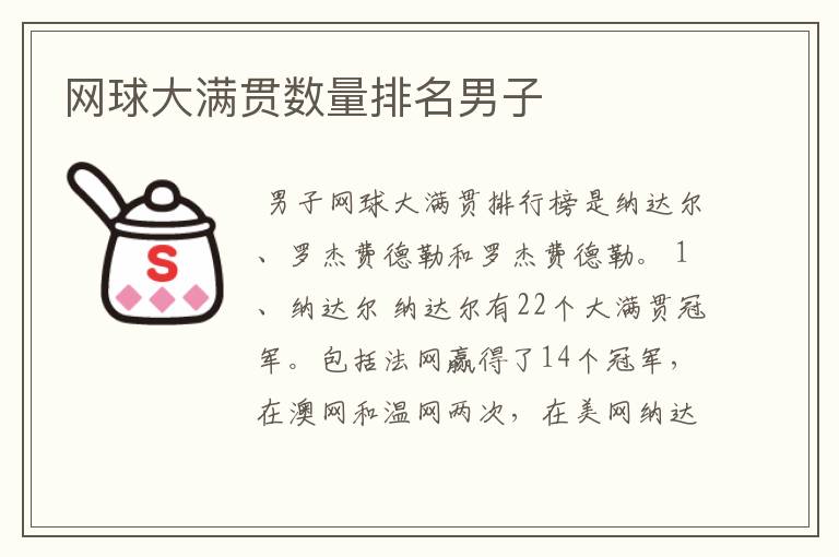 网球大满贯数量排名男子