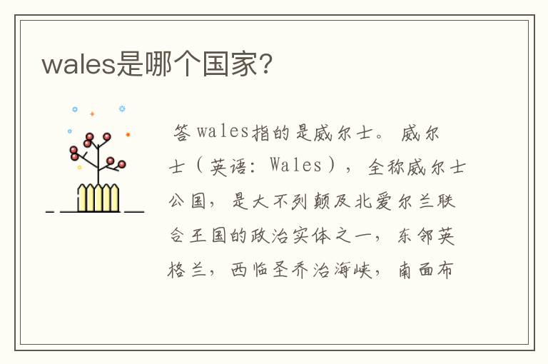 wales是哪个国家?