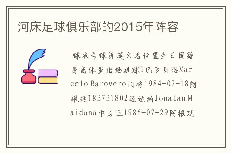 河床足球俱乐部的2015年阵容