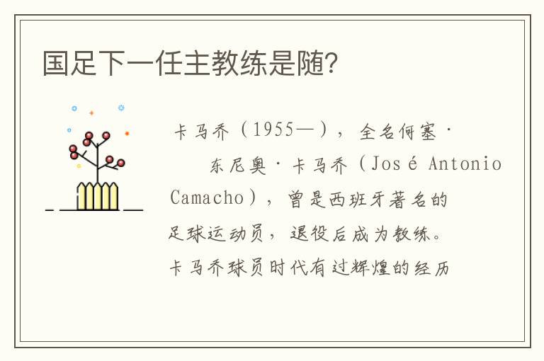 国足下一任主教练是随?