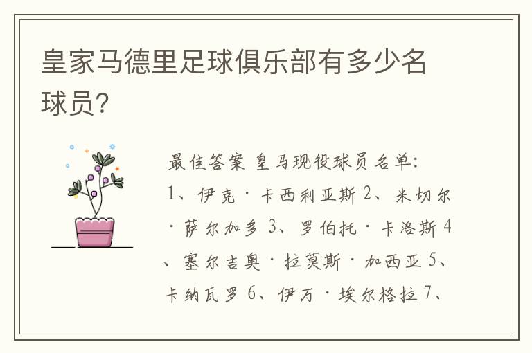 皇家马德里足球俱乐部有多少名球员?