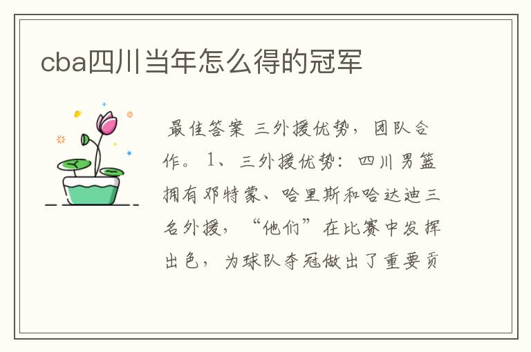 cba四川当年怎么得的冠军