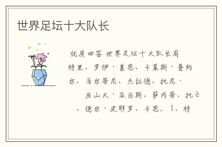 世界足坛十大队长