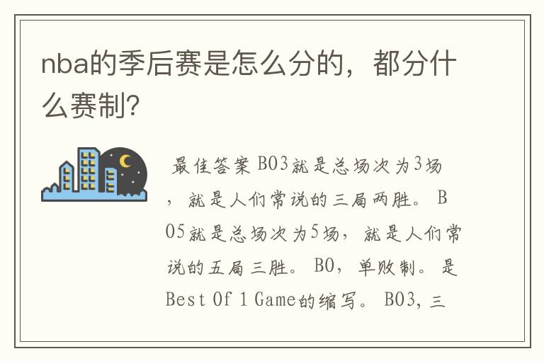 nba的季后赛是怎么分的，都分什么赛制？