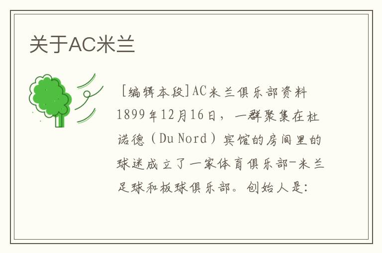 关于AC米兰