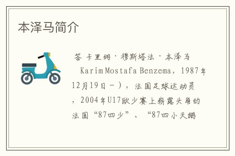 本泽马简介