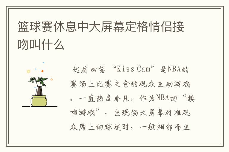 篮球赛休息中大屏幕定格情侣接吻叫什么