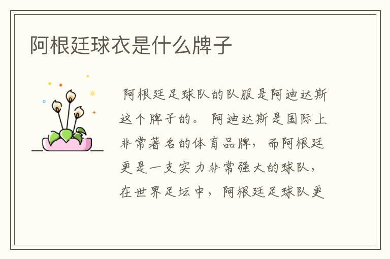阿根廷球衣是什么牌子