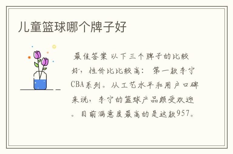 儿童篮球哪个牌子好