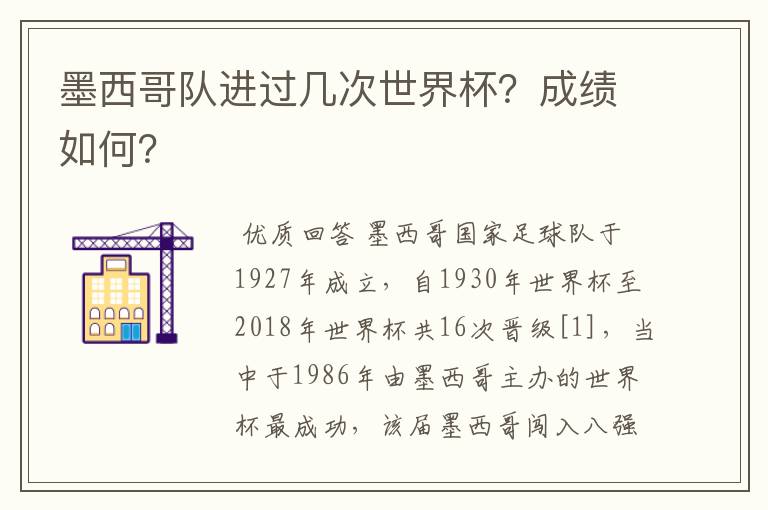 墨西哥队进过几次世界杯?成绩如何?