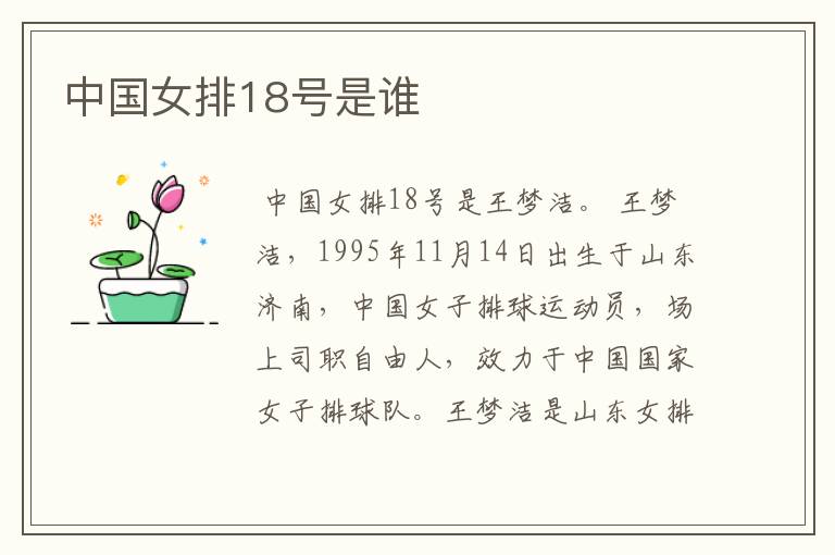 中国女排18号是谁