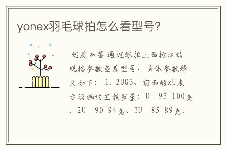yonex羽毛球拍怎么看型号?